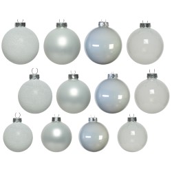 42 Witte klassieke kerstballen