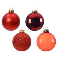 42 Red classic Christmas baubles