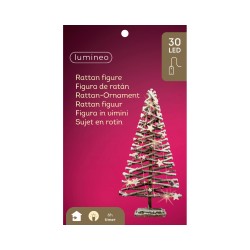 Glowing rattan snowy Christmas tree 80cm