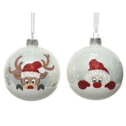 2 Kerstballen kerstman &...