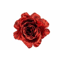 Rose rouge sur clip 10cm