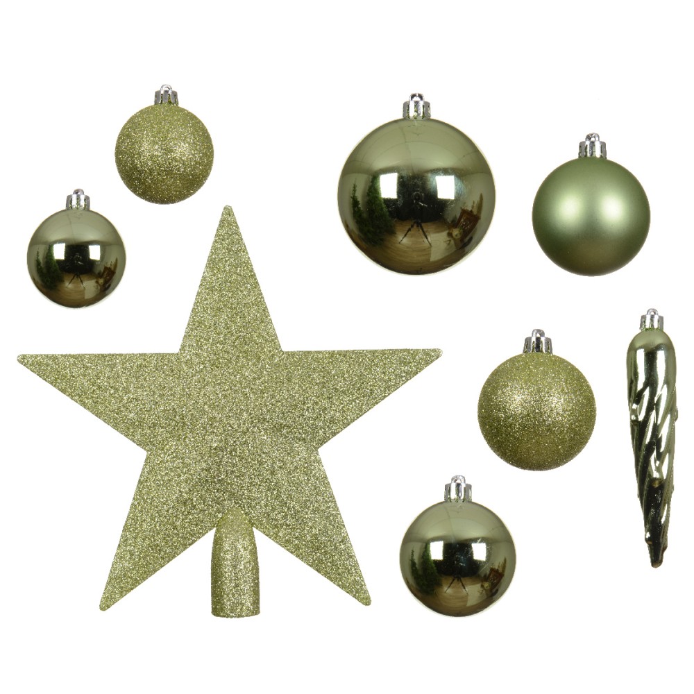 Theegroene glitter kerstballen van plastic