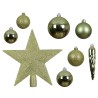 Tea green glitter plastic Christmas balls