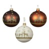 2x3 Boules verre mat cerf dans la neige