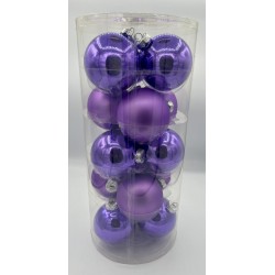 15 kerstballen paars 8cm