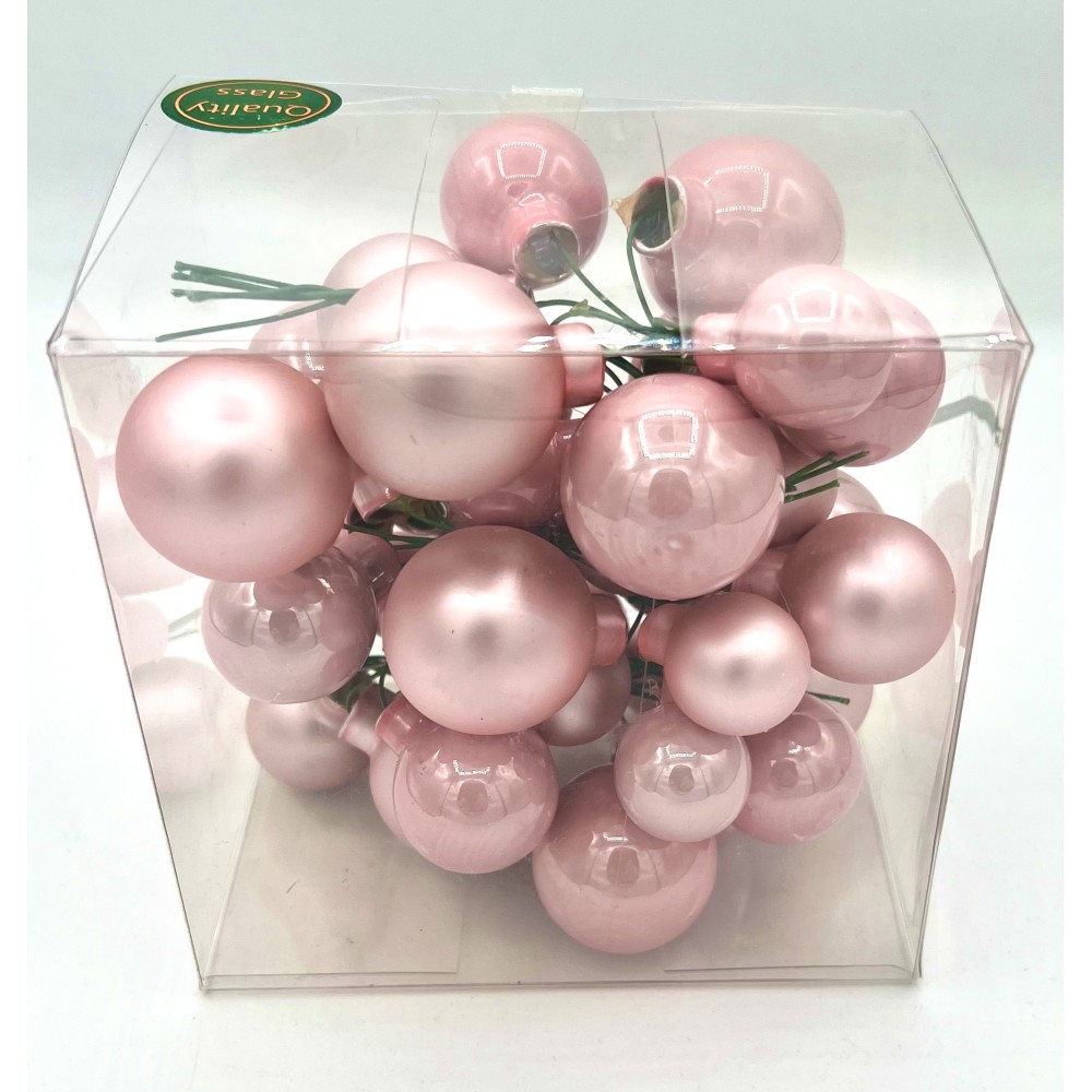 Mix Christmas baubles - powder pink