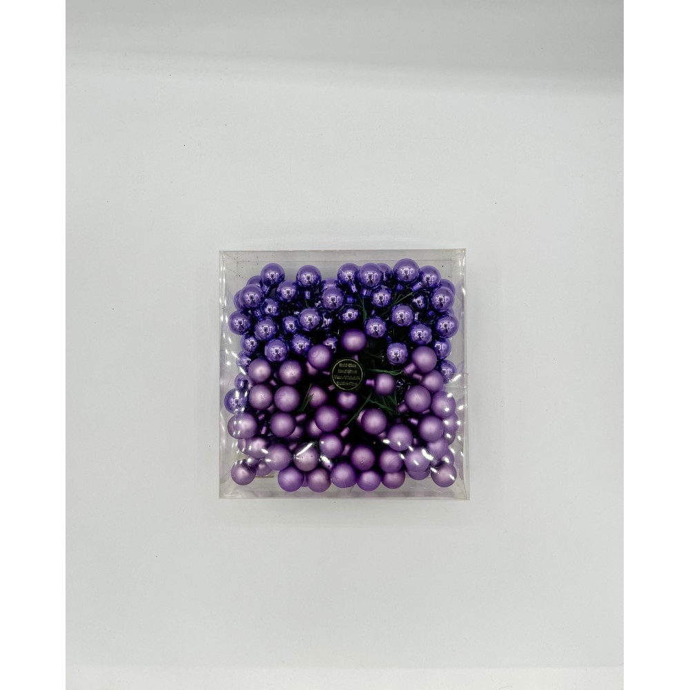 144 purple Christmas baubles 2cm