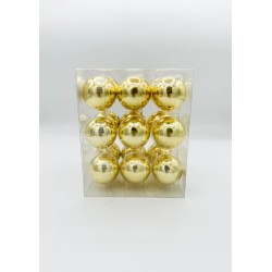 18 gouden glazen bollen - 4cm