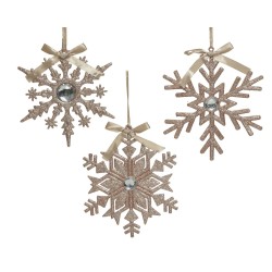 Hanging assortment snowflake pink powder